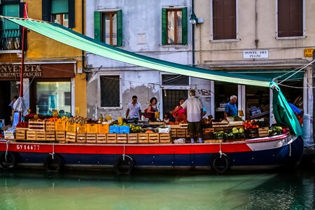 Fruit gondola grand canal tourism photo