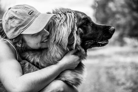 Friend dog woman