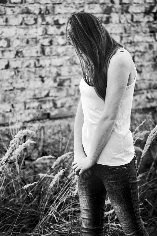 Woman lonely hair