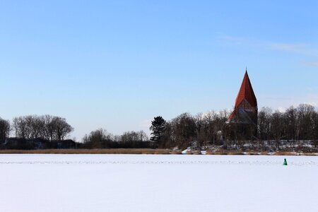 Church steeple sky coast photo