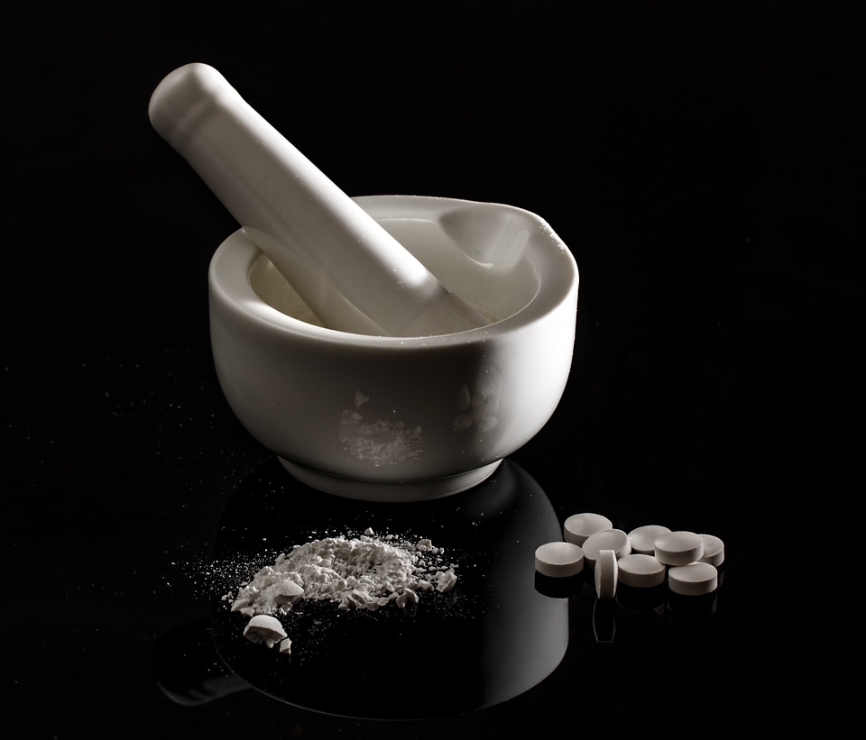 Mortar and pestle grind crush