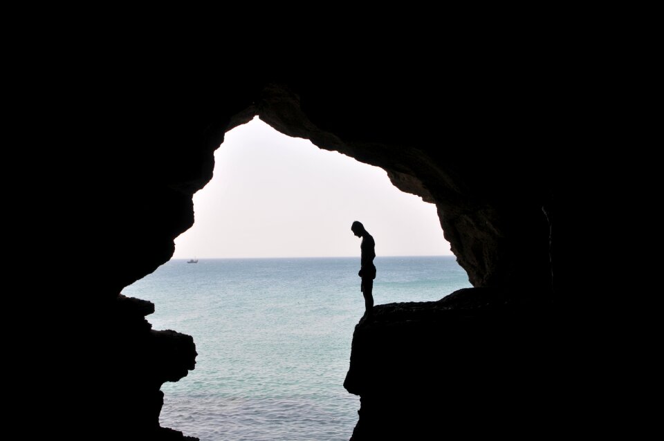 Mountain sea cave atlantic