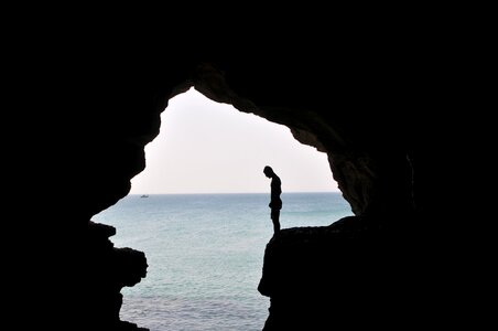 Mountain sea cave atlantic photo