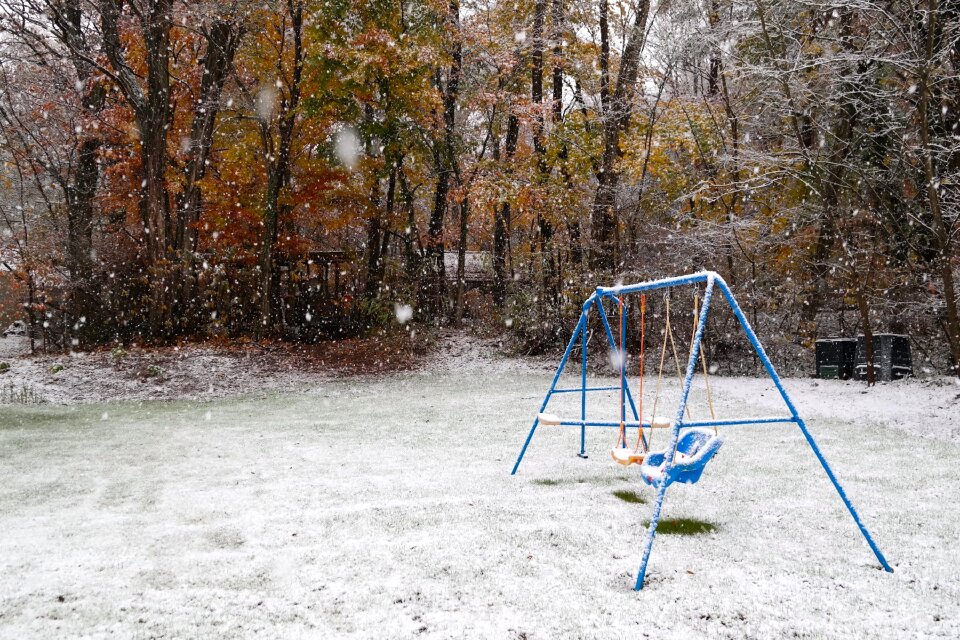 White snowflakes snowfall