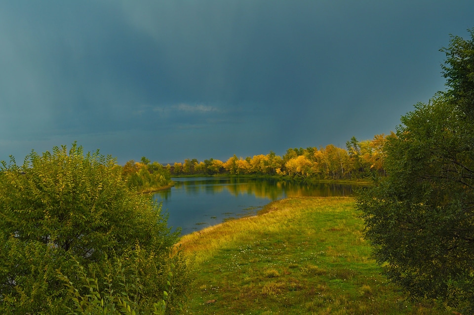 Sky autumn river