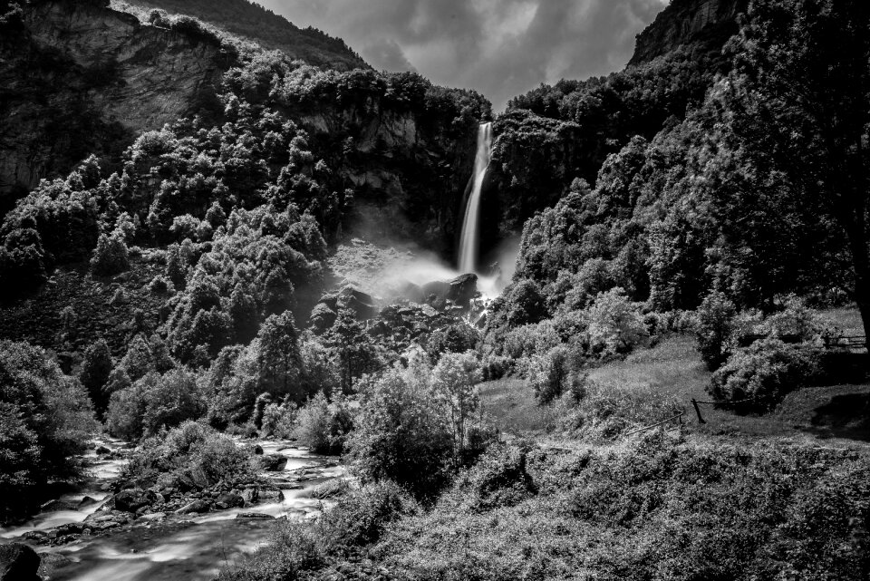 River gray waterfall