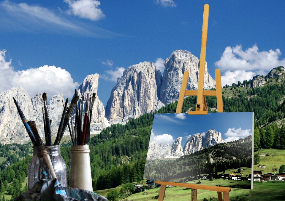 Painting landscape nature