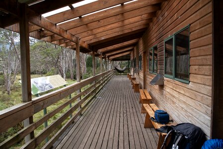 Verandah new pelion hut hike