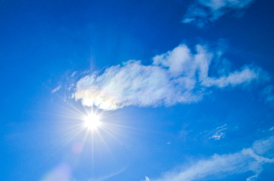 Sun clouds blue
