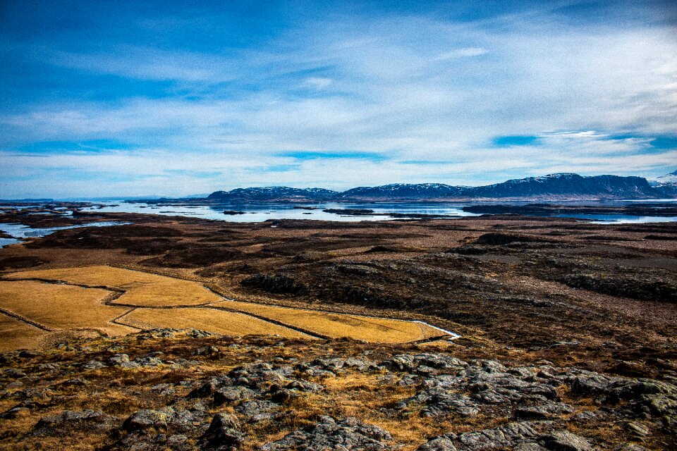 Winter mountains clouds photo