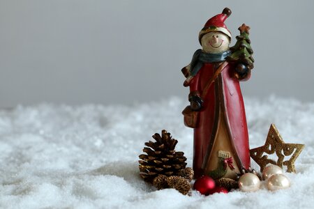 Snowman christmas tree figure photo