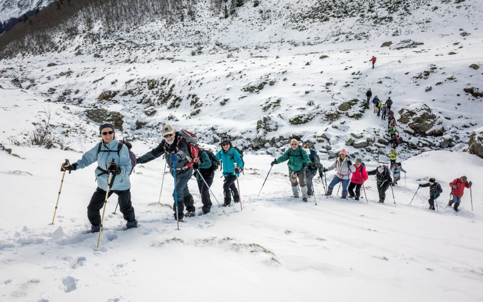Mountain hiking group