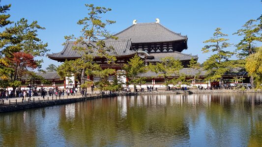 Buddhist temple sunshine reflection