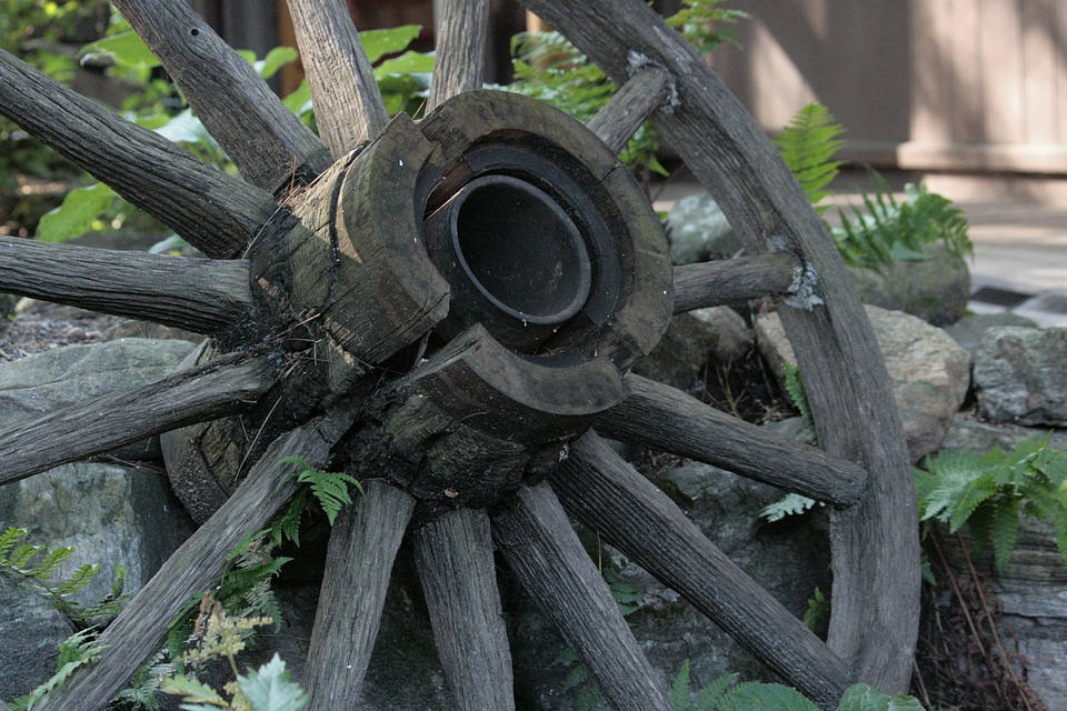 Spokes antique wooden