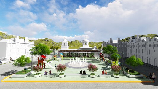 Plaza park urban square