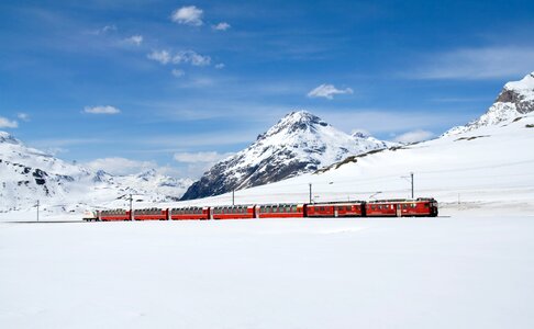 Bernina Express near St Moritz photo