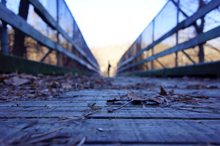 Fence Bridge Leaves Autumn
