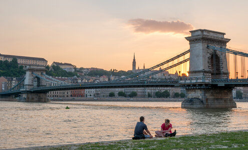 View of Chain Bridge, Budapest photo