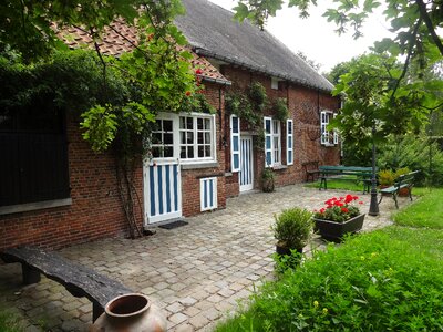 Picturesque small garden in backstreet in Netherlands