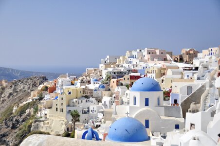 White architecture of Oia village on Santorini island, Greece