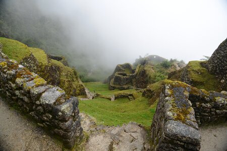 Ancient ruins of Winay Wayna on the Inca Trail, Peru photo