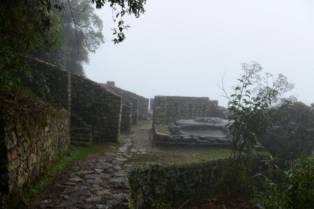 Ancient ruins of Winay Wayna on the Inca Trail, Peru photo