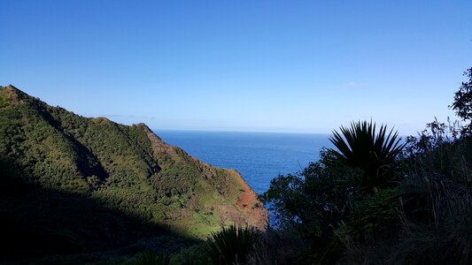 Coastline on the Kalalau trail in Kauai, state of Hawaii