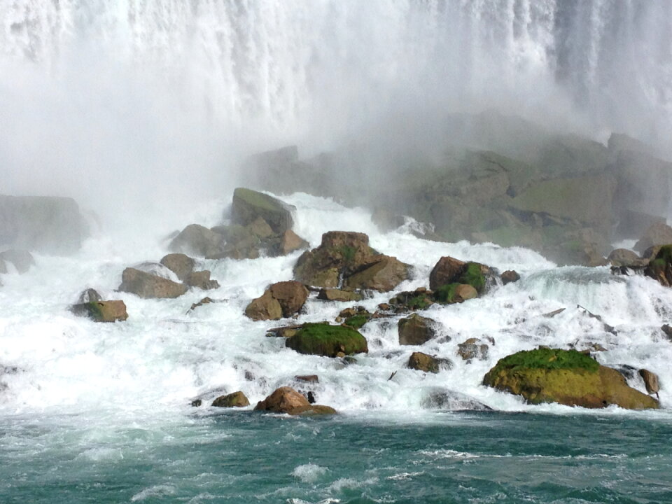 American Falls and cruise boat, Niagara photo