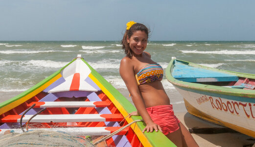 Woman in boat, Margarita Island