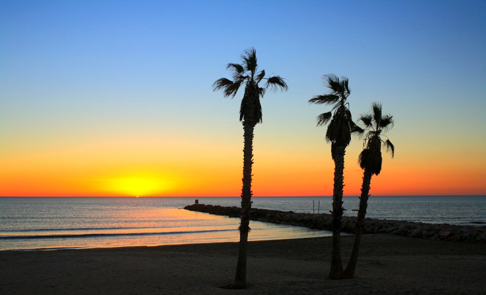The sunrise in Alboraya, Valencia, Spain