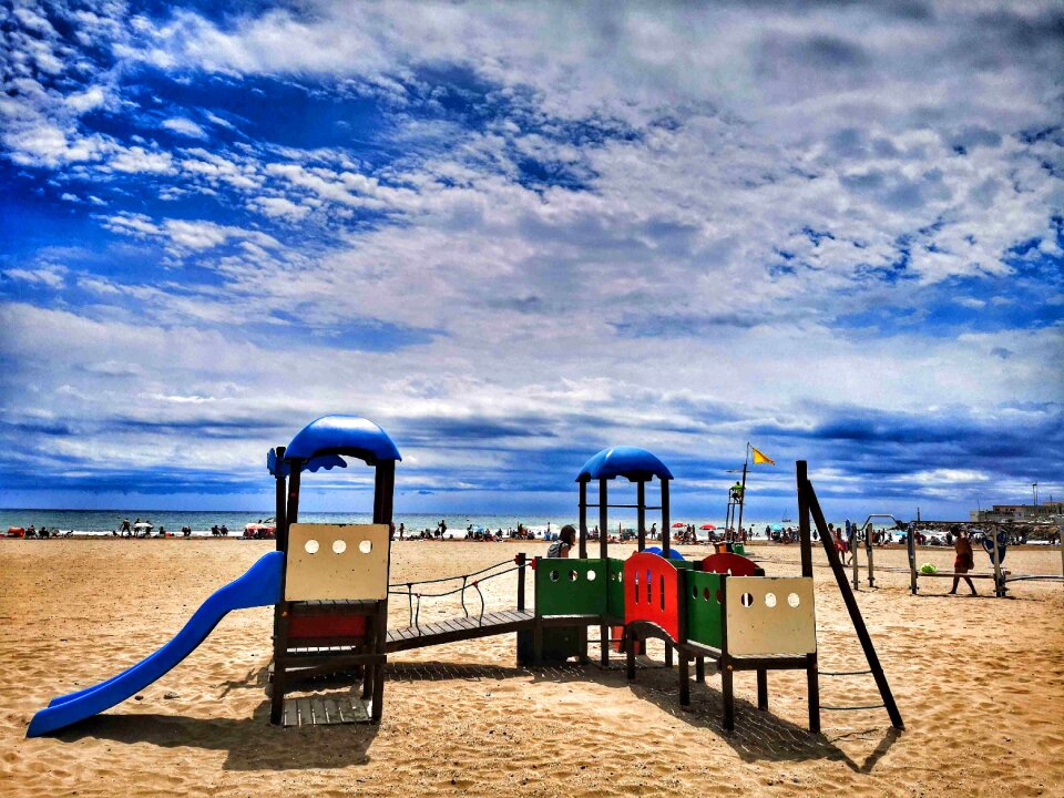 Sea front on Malvarrosa beach in the city of Valencia, Spain