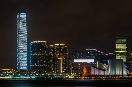 Hong Kong skyline at night photo