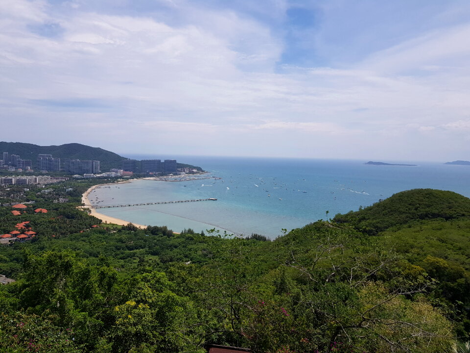 Panorama of the city from the park Luhuitou. Sanya, Hainan, China