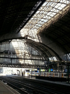 Passengers arrive at Central Station in Amsterdam, Netherlands