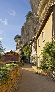 A lane under the cliff, Les Eyzies-de-Tayac, Dordogne, France