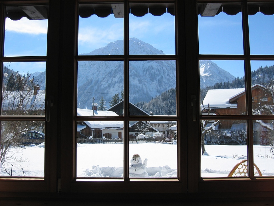 Mountains window views snowy