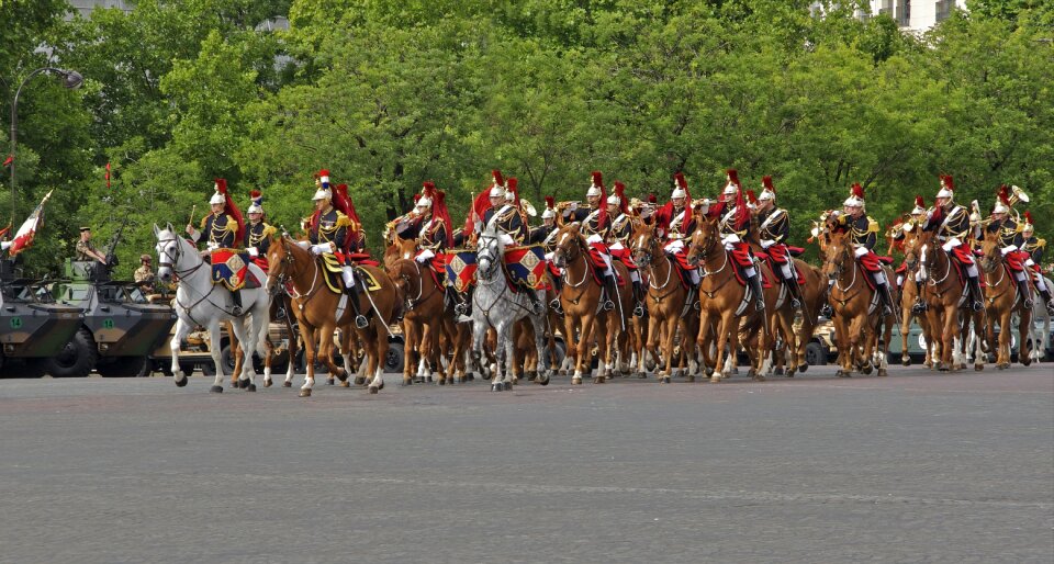 The royal horse guards Charles-de-Gaulle square, Paris, France photo