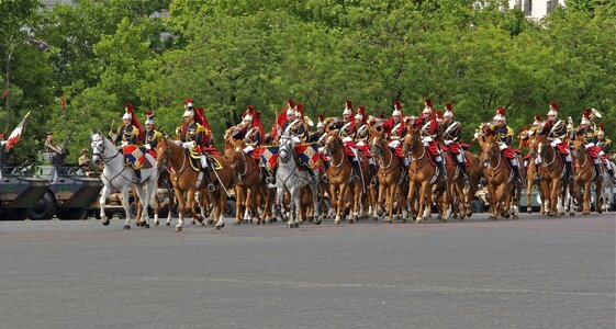 The royal horse guards Charles-de-Gaulle square, Paris, France