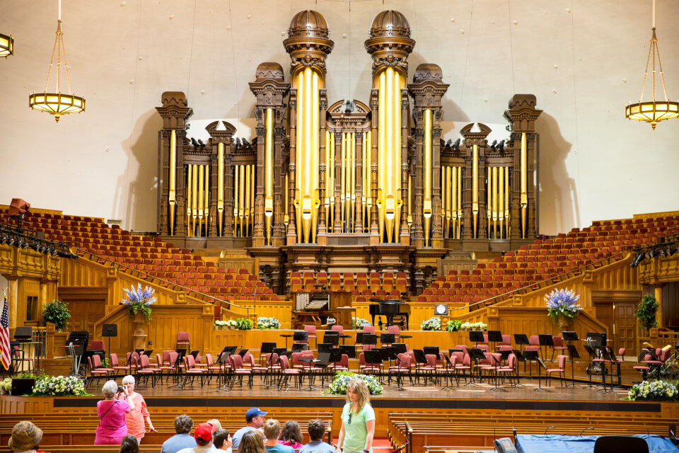 Mormon Tabernacle building at Temple Square, Salt Lake Utah