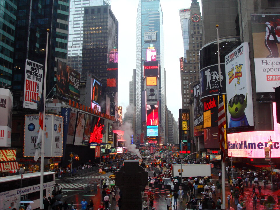 Times Square, featured with Broadway Theaters and animated LED