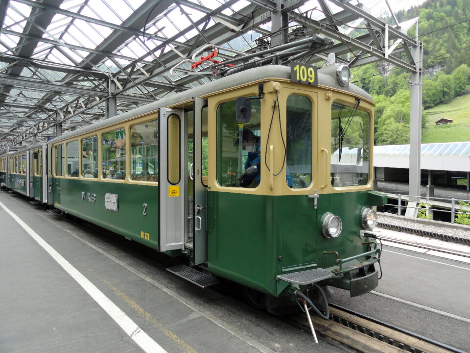 Jungfrau Bahn in Grindelwald Village Railwaystation, Switzerland