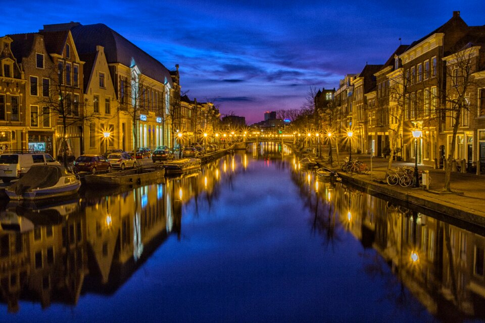 The city square in the evening