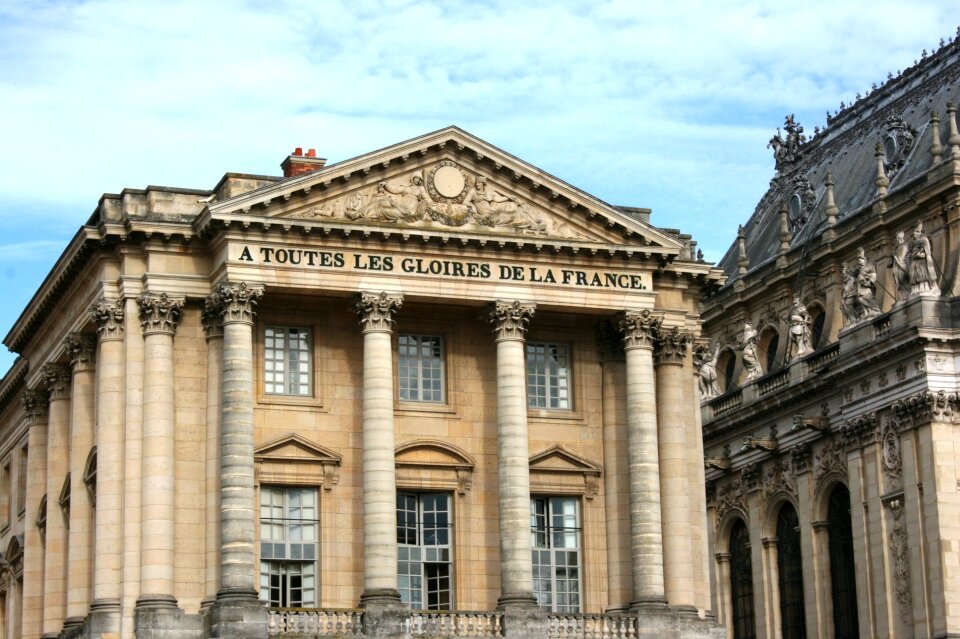 The Palace of Versailles or a royal castle castle in Versailles,