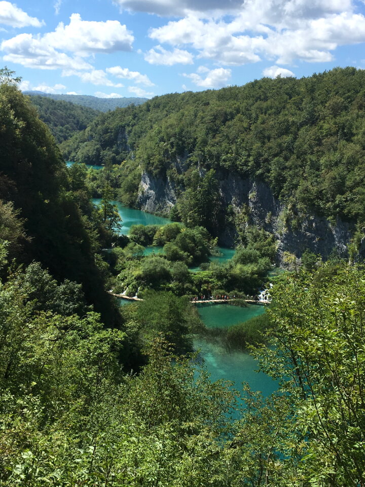 Boardwalk in the park Plitvice lakes, Croatia