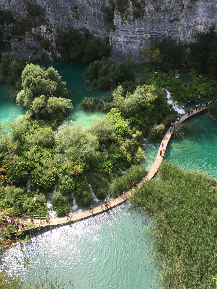 Boardwalk in the park Plitvice lakes, Croatia