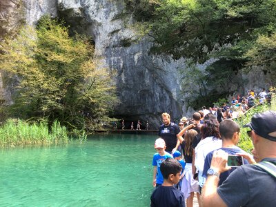 Boardwalk in the park Plitvice lakes, Croatia photo