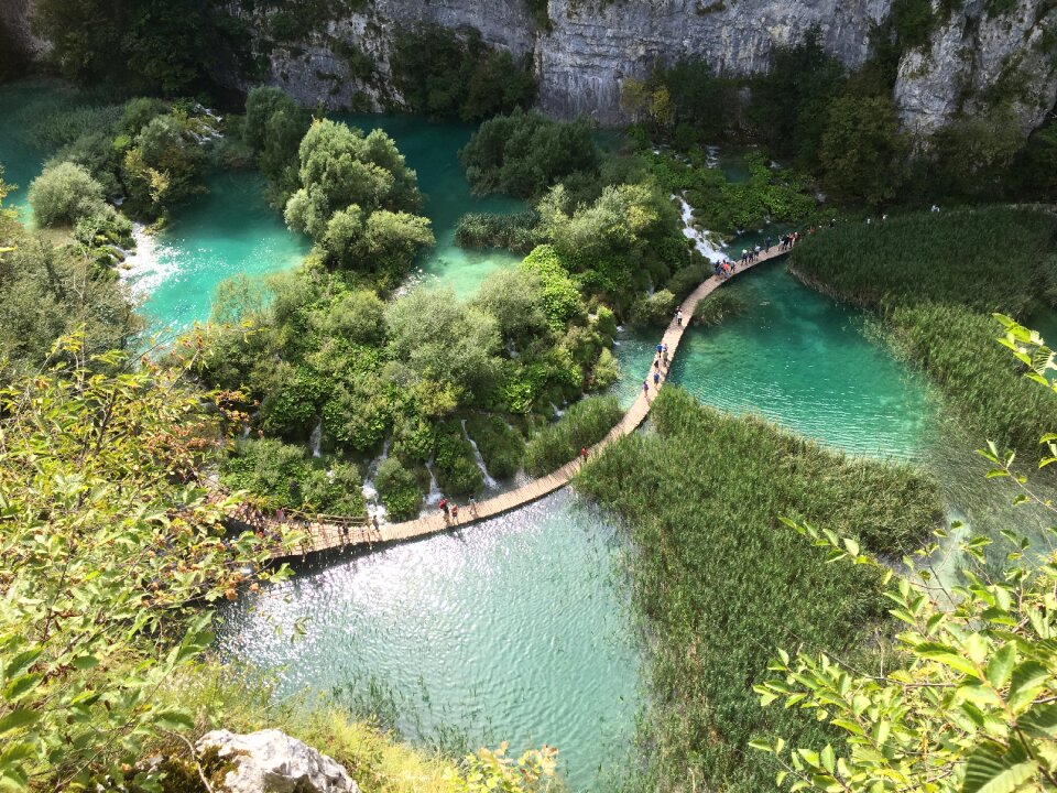 Boardwalk in the park Plitvice lakes, Croatia