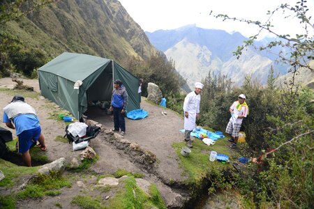 Camp site on Inca Trail, Machu Picchu, Cusco, Peru