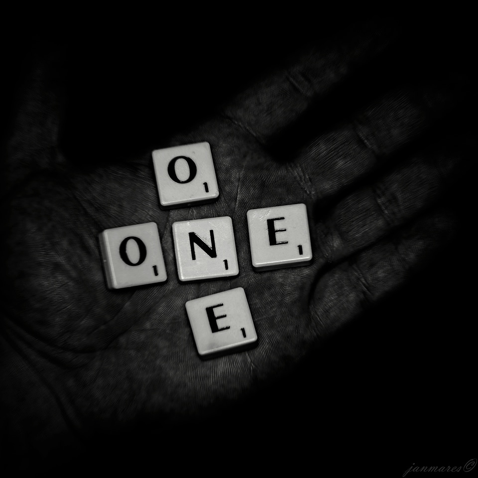 Hand scrabble letters