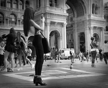 Portrait of a young beautiful fashionable girl